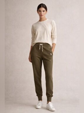 Polo Ralph Lauren Olive Green Jogger Sweatpants Pony Logo Drawstring NWT Size XS